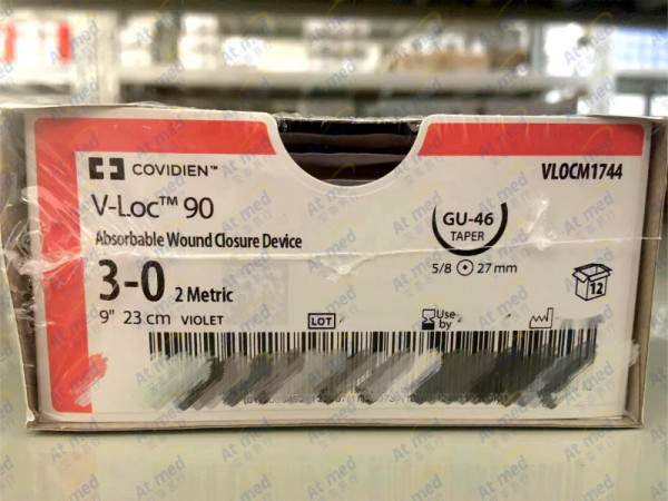 柯惠 Covidien 可吸收傷口縫合線 VLOCM1744，12根/盒